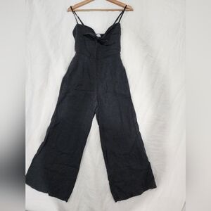 Faithfull the Brand Black Linen Jumpsuit